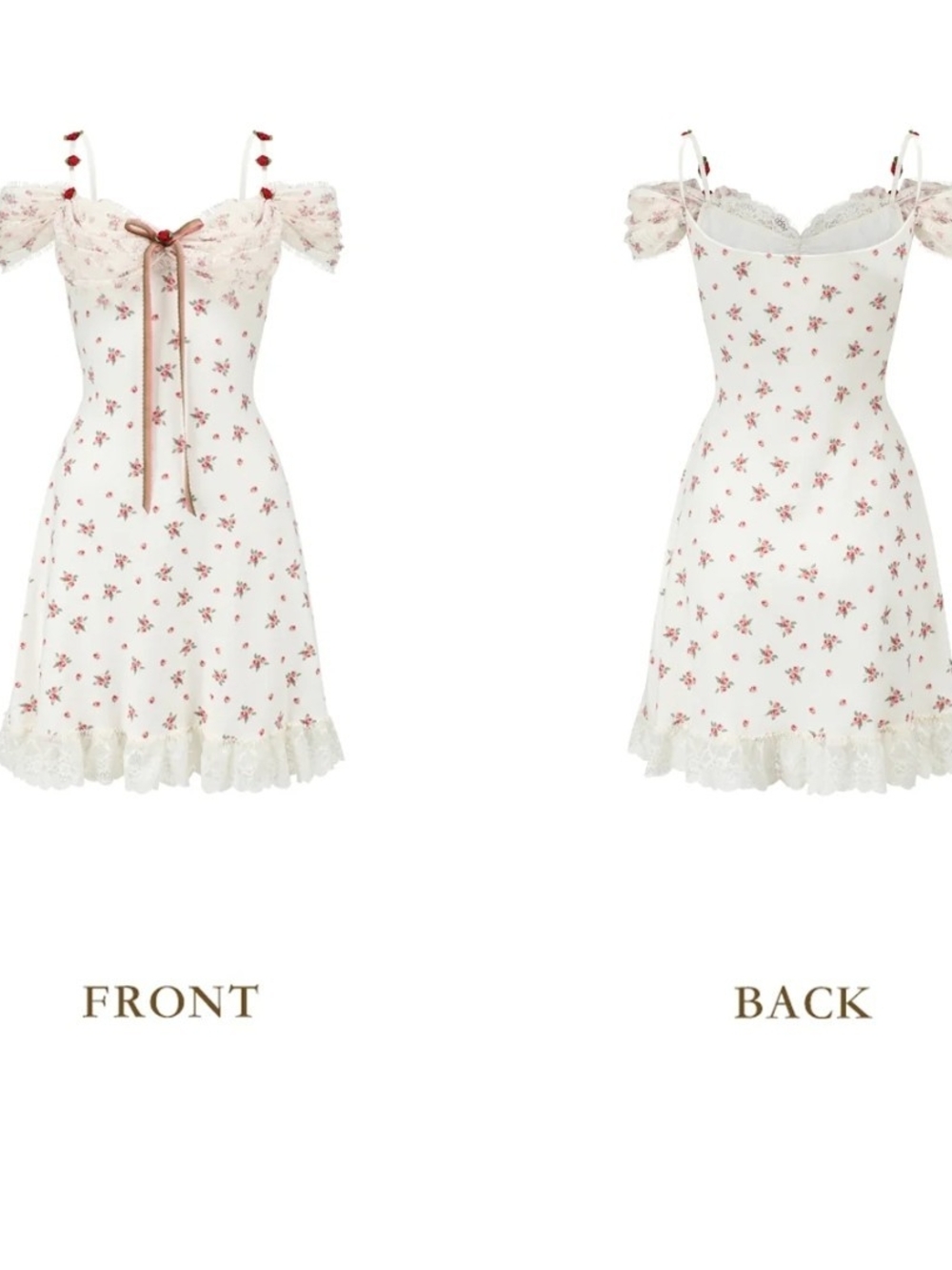 LaceMade Little Red Rose Dress Size L - Picture 3 of 6